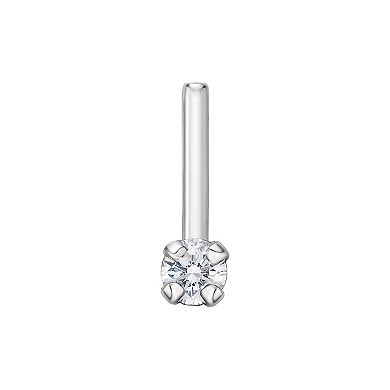 Lila Moon 14k Gold Diamond Accent L-Shape Nose Stud