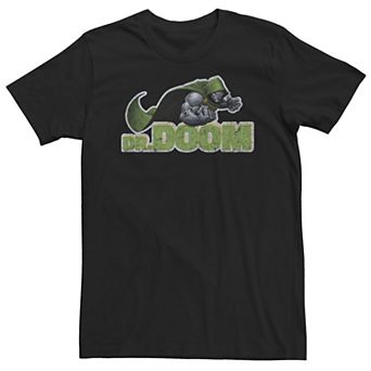 Big & Tall Marvel Dr. Doom Metal Armor Distressed Text Tee