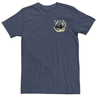 Big & Tall Marvel Fantastic Four On Fire Left Chest Pocket Logo Tee