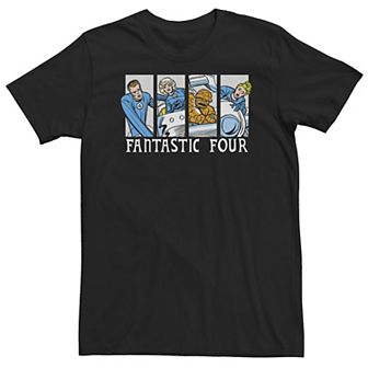 Big & Tall Marvel Fantastic Four Group Shot Comic Themed Panels Tee