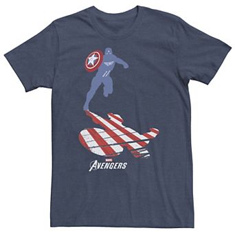 Big & Tall Marvel Avengers Game Captain America Silhouette Tee