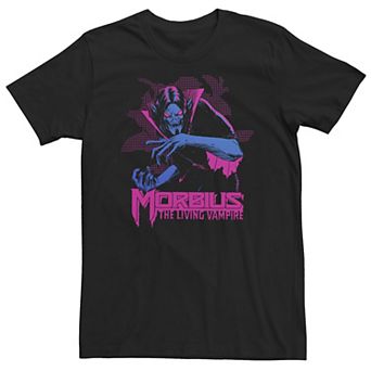 Big & Tall Marvel Morbius The Living Vampire Neon Comic Portrait Tee