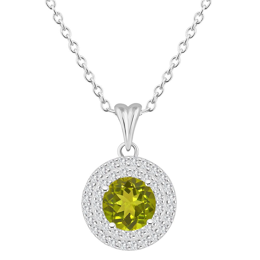 Celebration Gems Sterling Silver Peridot & White Topaz Accent Ring