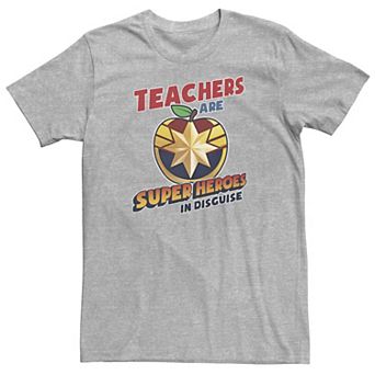 Big & Tall Marvel Teachers Are Super Heroes In Disguise Captain Marvel Tee