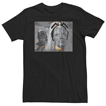 Big & Tall Marvel T'Challa And Ororo Text Overlay Portrait Tee