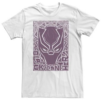Big & Tall Marvel Black Panther Mask Woodcut Portrait Tee