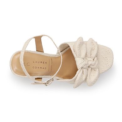 Womens LC Lauren Conrad Juneau Double Bow Cork Sandals
