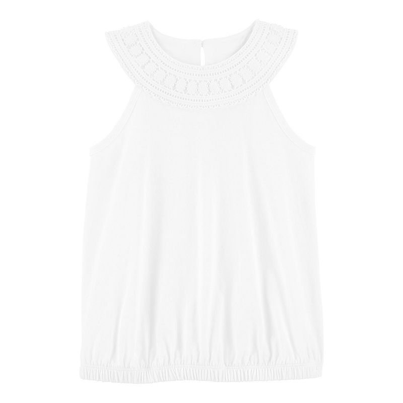 Girls 4-8 Carters Embroidered Tank Top, Girls, White