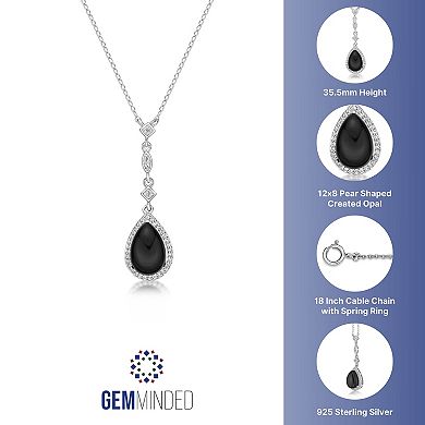 Gemminded Sterling Silver Black Onyx Pendant Necklace