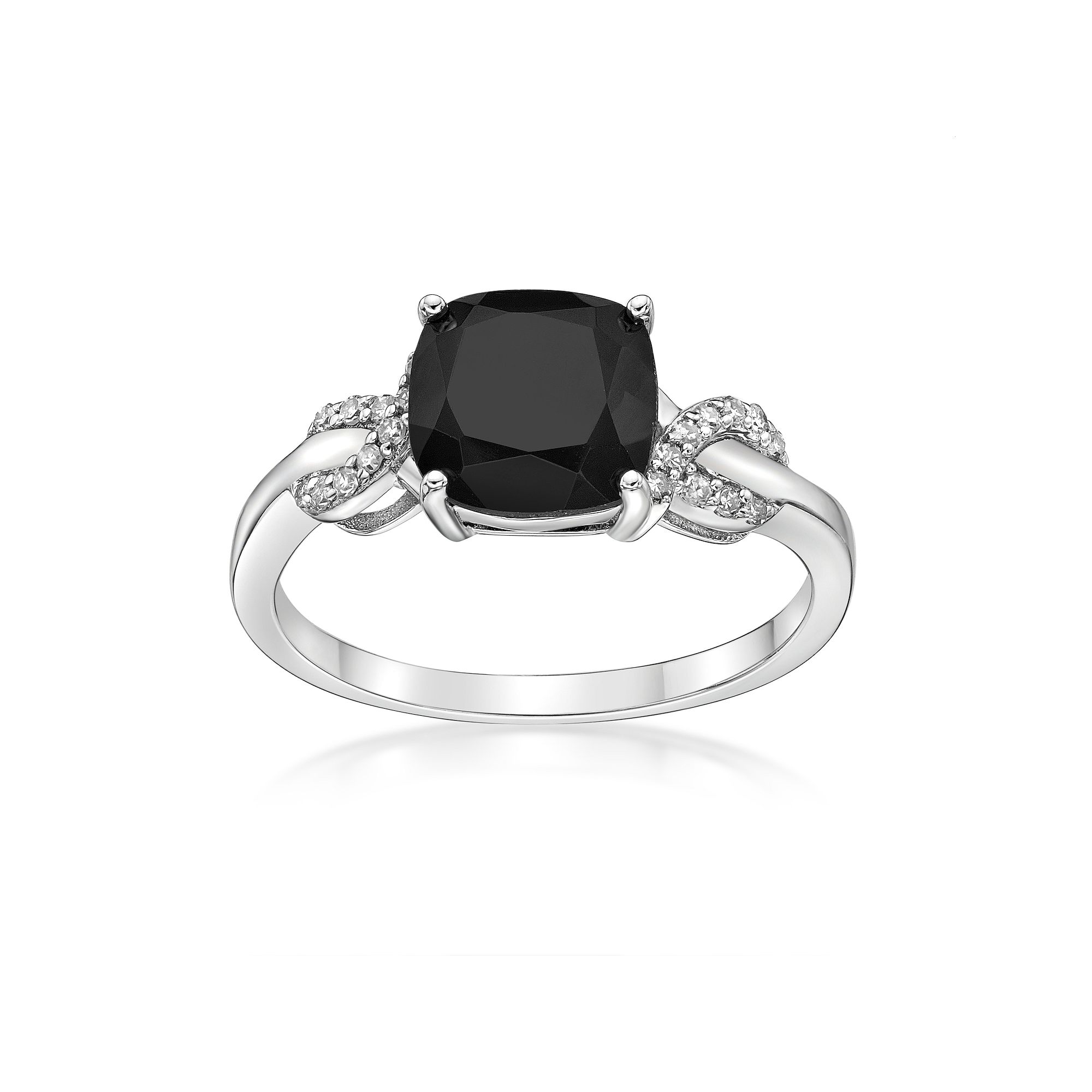 Gemminded Sterling Silver Onyx Ring, Womens, Size: 5