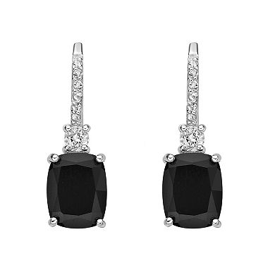 Gemminded Sterling Silver Black Onyx Drop Earrings