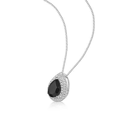 Gemminded Sterling Silver Black Onyx Pearl Pendant Necklace