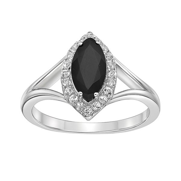 Marquise cut deals black onyx ring