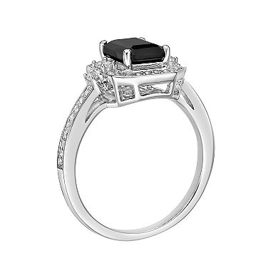 Gemminded Sterling Silver Black Onyx Emerald-Cut Ring