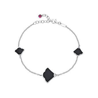 Gemminded Sterling Silver Black Onyx Bracelet