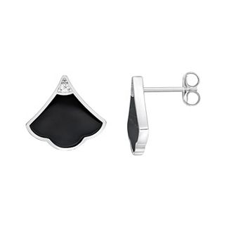Gemminded Sterling Silver Black Onyx Stud Earrings