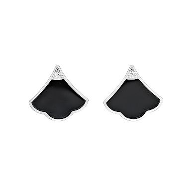 Gemminded Sterling Silver Black Onyx Stud Earrings