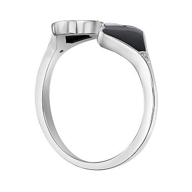 Gemminded Sterling Silver Black Onyx Open Ring