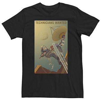 Big & Tall NASA Technicians Wanted On Mars Tee