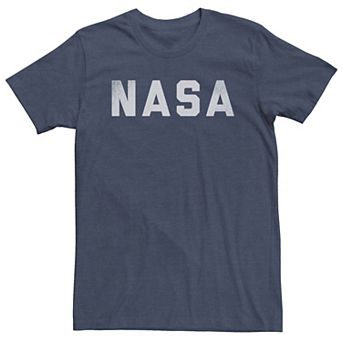 Big & Tall NASA Flat White Text Simple Logo Tee