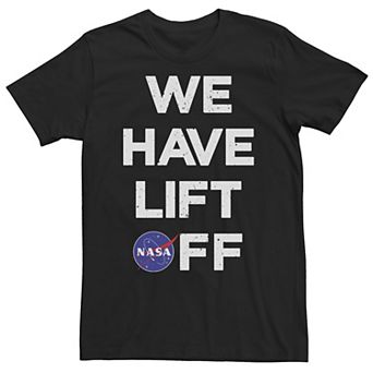 Big & Tall NASA We Have Lift Off Text Stack Logo Tee