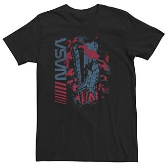 Big & Tall NASA Blue And Red Lift Off Portrait Logo Tee