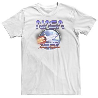 Big & Tall NASA Space Explorer 80's Neon Chrome Retro Vintage Tee