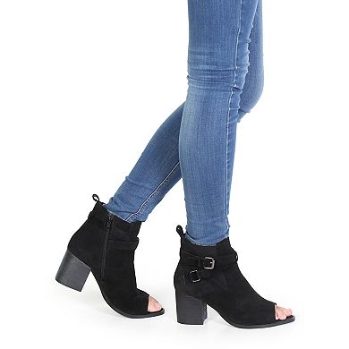 Rag & Co Bria Women's Peep Toe Ankle Boots