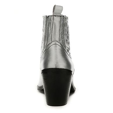 Rag & Co Rayna Women's Metallic Leather Ankle Boots