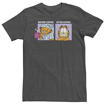 Big & Tall Garfield Before & After Coffee Portraits Tee
