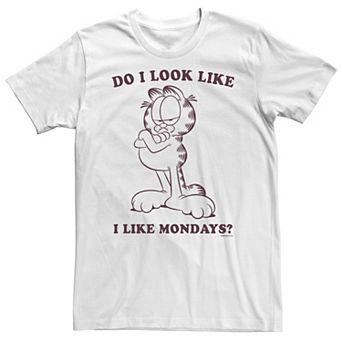 Big & Tall Garfield Do I Look Like I Like Mondays Line Art Tee