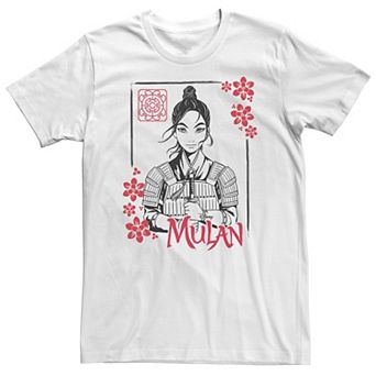 Big & Tall Disney Mulan Live Action Mulan Floral Ink Portrait Tee