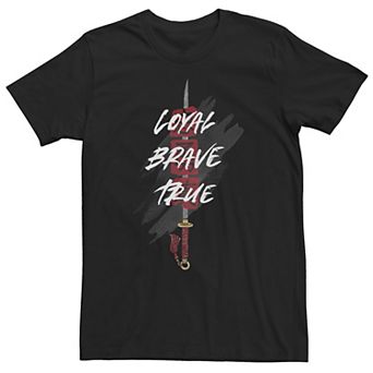 Big & Tall Disney Mulan Live Action Sword Characteristics Overlay Tee