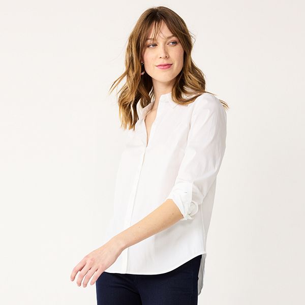 White button down hotsell shirt women's long sleeve