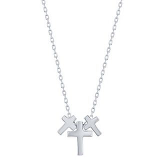 Argento Bella Sterling Silver Triple Cross Necklace