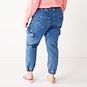Juniors' Plus Size SO® High Rise Cargo Mom Jeans