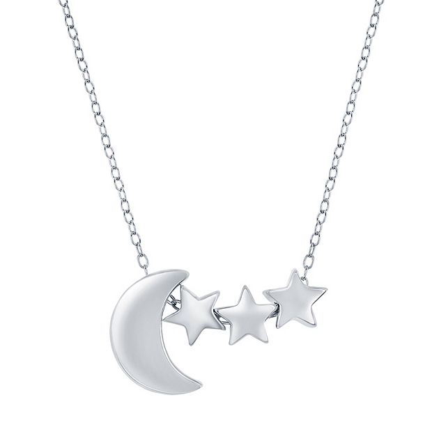 Moon and deals star necklace silver