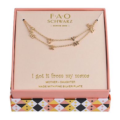 FAO Schwarz "Love" & "Mama" Necklace Set