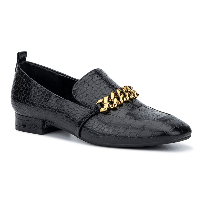 FEI1095BLACK Torgeis Vain Womens Chain Link Loafers, Size: 10,  sku FEI1095BLACK