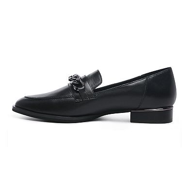Rag & Co Pola Women's Leather Chain Link Loafers