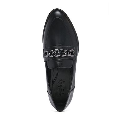 Rag & Co Pola Women's Leather Chain Link Loafers