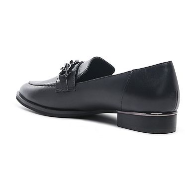 Rag & Co Pola Women's Leather Chain Link Loafers