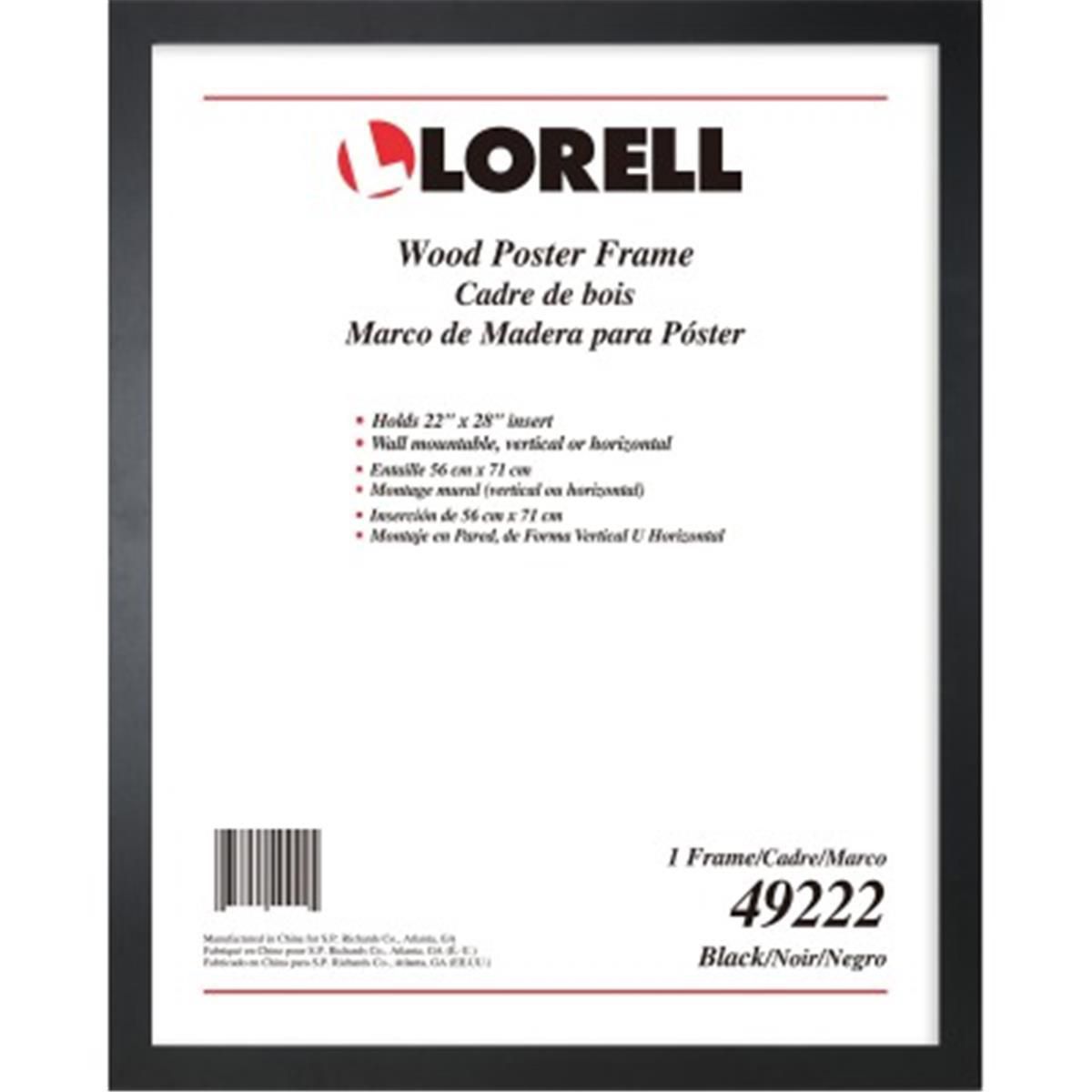 Lorell LLR49222 28 x 22 in. Solid Wood Poster Frame, Black