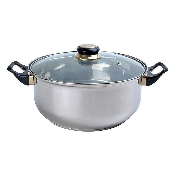 Alpine Cuisine 2 Quart Stainless Steel Dutch Oven Pot with Glass