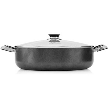 Alpine Cuisine 24 Quart Non-stick Stock Pot with Tempered Glass Lid an