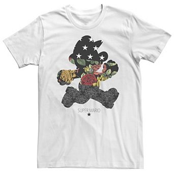 Big & Tall Nintendo Super Mario Running Floral Fill Silhouette Tee