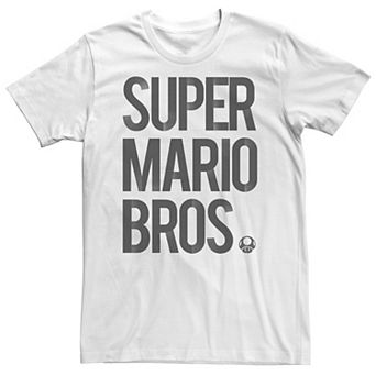 Big & Tall Nintendo Super Mario Bros Word Stack Simple Title Tee