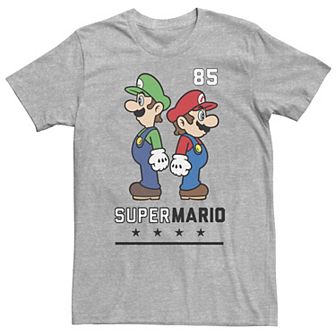 Big & Tall Nintendo Super Mario Brothers Back To Back Side Portrait Tee