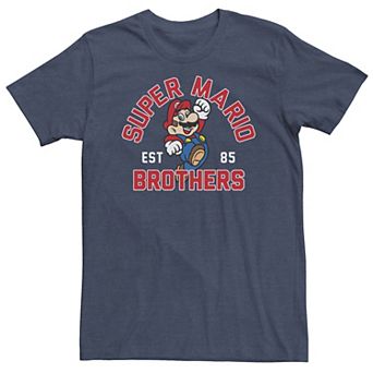 Big & Tall Nintendo Super Mario Brothers EST 85 Mario Jumping Portrait Tee