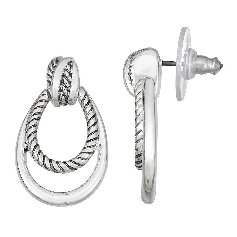 18826697 Napier Tightrope Doorknocker Earrings, Womens, Sil sku 18826697